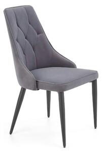 Scaun K365, gri/negru, stofa catifelata/metal, 52x57x90 cm
