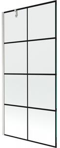 Mexen Next, paravan de baie cu 1 aripă 90 x 150 cm, sticlă transparentă de 6 mm - model negru, oțel, 895-090-000-00-77-97