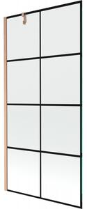 Mexen Next, paravan de baie cu 1 aripă 90 x 150 cm, sticlă transparentă de 6 mm - model negru, cupru mat, 895-090-000-00-70-77