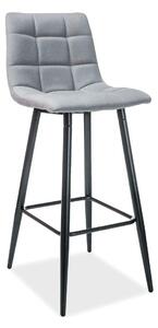 Scaun bar SPICE H-1 gri/negru, stofa clasica/metal, 42x34x103 cm