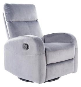 Fotoliu recliner OLIMP, stofa catifelata gri - Bluvel 14, 72x80-160x10