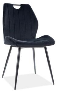 Scaun tapitat ARCO, negru, stofa/metal, 52x44x92 cm