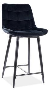Scaun bar textil CHIC H-2, negru, 46x51x90 cm