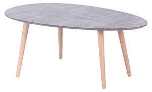 Masuta de cafea HAMILTON gri ciment - culoare lemn natural 98x60x38cm