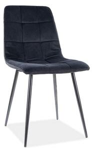 Scaun tapitat MILA, negru, stofa catifelata/metal, 45x41x86 cm