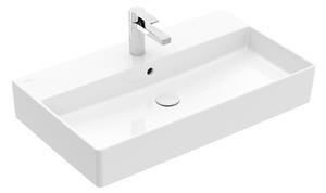 Lavoar dreptunghiular pe blat Villeroy & Boch, Memento 80 cm, cu preaplin și orificiu pentru baterie, 4A228001