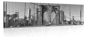 Tablou podul Manhattan în New York alb-negru