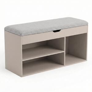 Dulap pentru pantofi cu loc de șezut TRIA, 80 x 43 x 30 cm, gri deschis