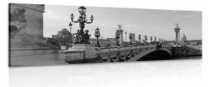 Tablou podul lui Alexandru III. Din Paris alb-negru