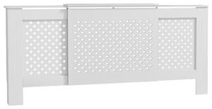 HOMCOM Mască pentru Calorifer cu Grilaj Încrucișat și Lungime Reglabilă, 136-200 x 21,5 x 91,7 cm, Alb | Aosom Romania