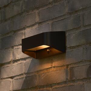 Nordlux Lampa de perete exterioară cu LED și panou solar Marcellio, negru, senzor,, Negru, Aluminiu, Modern