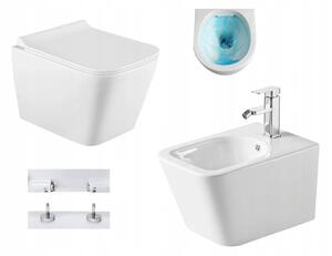 Mexen TEO Vas de toaletă fără margine cu scaun + bideu TEO, alb, 30850700+35855100