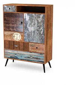 Comoda MEZO KM4, multicolor, PAL/otel, 100x29x140 cm