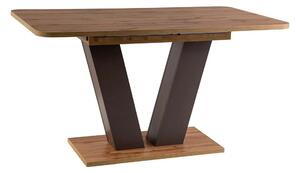 Masa bucatarie maro/stejar PLATON, PAL laminat, 136/176x80x76 cm