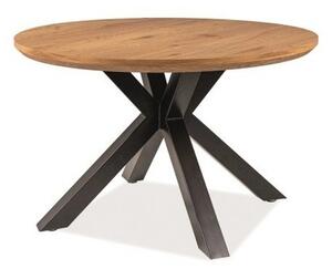 Masa rotunda sufragerie RITMO, stejar/negru, 120x120x78 cm