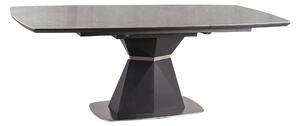 Masa moderna dining CORTEZ, gri cu efect de marmura/gri antracit, 160/