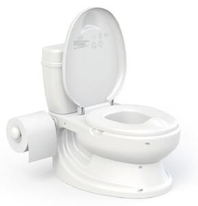 Olita tip WC, suport hartie igienica, buton de tras apa cu sunet, 28x39x38cm, alb