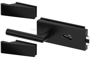 Mâner pentru ușii din sticlă SLIM PRO negru set pentru butuc SZKYCZS