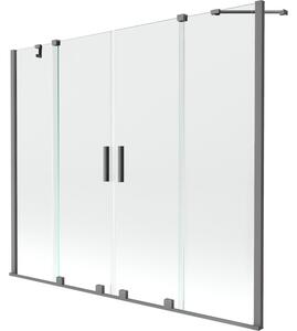 Mexen, Mexen Velar Duo paravan culisant pentru baie cu 2 aripi 190 x 150 cm, transparent, gun metal - 896-190-000-02-95