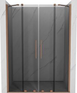 Mexen Velar Duo, usa de dus culisanta pentru deschidere 140 cm, sticla gri 8mm, cupru mat, 871-140-000-42-65