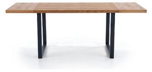 Masa extensibila HORUS, stejar/negru, furnir/otel, 126/206x80x76 cm