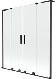 Mexen Velar L Duo, paravan de baie glisant cu 2 aripi 140 x 150 cm, sticlă transparentă de 8 mm, negru mat, 896-140-003-02-70