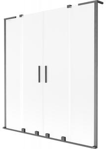 Mexen Velar L Duo, paravan de baie glisant cu 2 aripi 140 x 150 cm, sticlă mată de 8 mm, grafit lustruit, 896-140-003-32-66