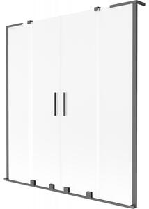 Mexen Velar L Duo, paravan de baie glisant cu 2 aripi 150 x 150 cm, sticlă mată 8 mm, grafit, 896-150-003-32-95