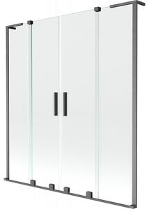 Mexen Velar L Duo, paravan de baie glisant cu 2 aripi 140 x 150 cm, sticlă transparentă de 8 mm, grafit lustruit, 896-140-003-02-66