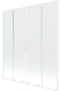 Mexen Velar L Duo, paravan de baie glisant cu 2 aripi 140 x 150 cm, sticlă transparentă de 8 mm, alb mat, 896-140-003-02-20