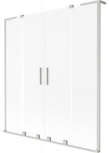Mexen Velar L Duo, paravan de baie glisant cu 2 aripi 140 x 150 cm, sticlă mată de 8 mm, oțel periat, 896-140-003-32-97