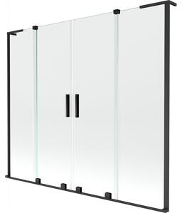 Mexen Velar L Duo, paravan de baie glisant cu 2 aripi 170 x 150 cm, sticlă transparentă de 8 mm, negru mat, 896-170-003-02-70