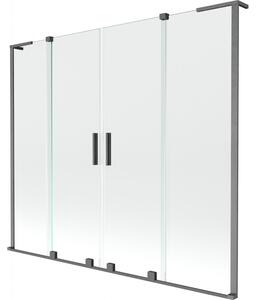 Mexen Velar L Duo, paravan de baie glisant cu 2 aripi 170 x 150 cm, sticlă transparentă de 8 mm, grafit lustruit, 896-170-003-02-66
