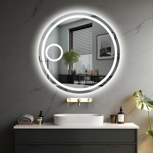 IREDA Oglindă de baie cu iluminare LED, rotundă, 70 cm