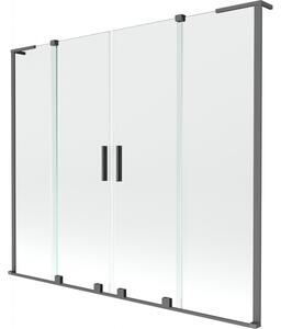 Mexen Velar L Duo, paravan de baie glisant cu 2 aripi 170 x 150 cm, sticlă transparentă de 8 mm, grafit, 896-170-003-02-95