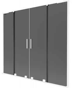 Mexen Velar L Duo, paravan de baie glisant cu 2 aripi 170 x 150 cm, sticlă gri 8 mm, alb mat, 896-170-003-42-20