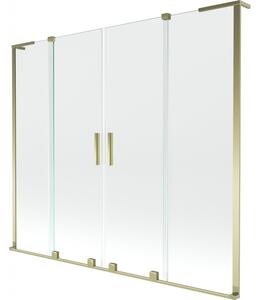 Mexen Velar L Duo, paravan de baie glisant cu 2 aripi 170 x 150 cm, sticlă transparentă de 8 mm, auriu strălucitor, 896-170-003-02-50