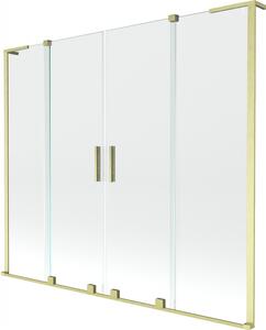 Mexen Velar L Duo, paravan de baie glisant cu 2 aripi 170 x 150 cm, sticlă transparentă de 8 mm, auriu mat, 896-170-003-02-55