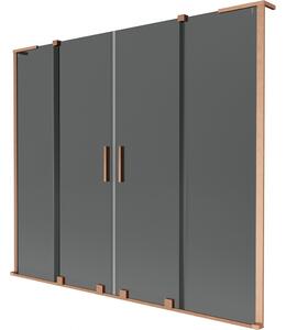 Mexen Velar L Duo, paravan de baie glisant cu 2 aripi 170 x 150 cm, sticlă gri 8 mm, cupru mat, 896-170-003-42-65