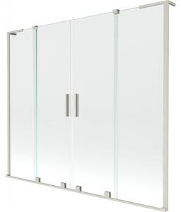 Mexen Velar L Duo, paravan de baie glisant cu 2 aripi 170 x 150 cm, sticlă transparentă de 8 mm, oțel periat, 896-170-003-02-97