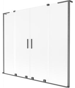 Mexen Velar L Duo, paravan de baie glisant cu 2 aripi 170 x 150 cm, sticlă mată de 8 mm, grafit lustruit, 896-170-003-32-66