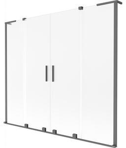 Mexen Velar L Duo, paravan de baie glisant cu 2 aripi 170 x 150 cm, sticlă mată de 8 mm, grafit, 896-170-003-32-95