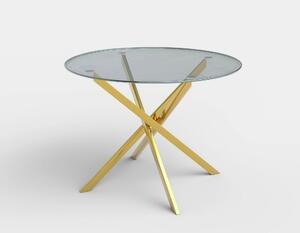Masa rotunda de sticla RAYMOND, auriu, 100x73 cm
