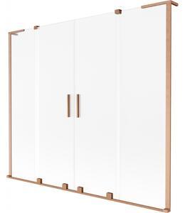 Mexen Velar L Duo, paravan de baie glisant cu 2 aripi 170 x 150 cm, sticlă mată 8 mm, cupru mat, 896-170-003-32-65