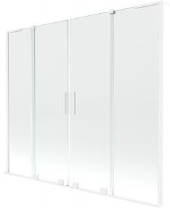 Mexen Velar L Duo, paravan de baie glisant cu 2 aripi 170 x 150 cm, sticlă transparentă de 8 mm, alb mat, 896-170-003-02-20