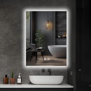 IREDA Oglindă de baie cu iluminare LED, 70 x 50 cm
