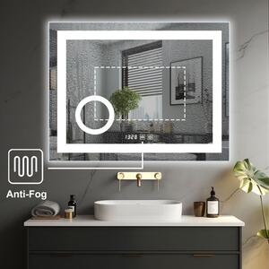 IREDA Oglindă de baie cu iluminare LED, 80 x 60 cm