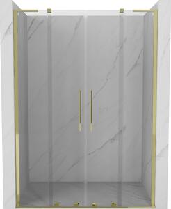 Mexen Velar L Duo, usa de dus culisanta pentru deschidere 150 cm, sticla transparenta 8 mm, auriu lucios, 871-150-003-02-50