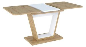 Masa extensibila NIGEL, stejar artisan/alb, PAL laminat, 120/160x80x76