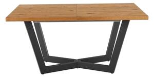 Masa extensibila MASSIVE, stejar/negru, furnir/metal, 160-250x90x77 cm
